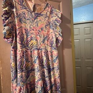 Simply Southern Multicolor Ruffle Dress